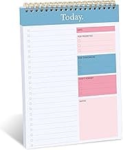To Do List Notepad - Daily Planner Notepad Undated 52 Sheets Tear Off, 6.5" x 9.8" Checklist Productivity Organizer with Hourly Schedule for Tasks