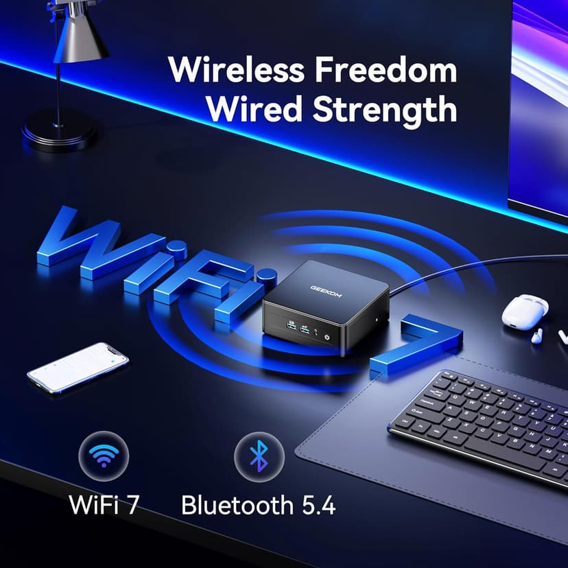 GEEKOM IT15 AI Mini PC, The Most Powerful 15th Gen Intel Ultra 9 285H, 32GB DDR5 2TB NVMe SSD,Intel Arc140T GPU/WiFi7 3D Antennas/8K Quad Display/PD4.0/SD Slot Video Editing, Programming, Office