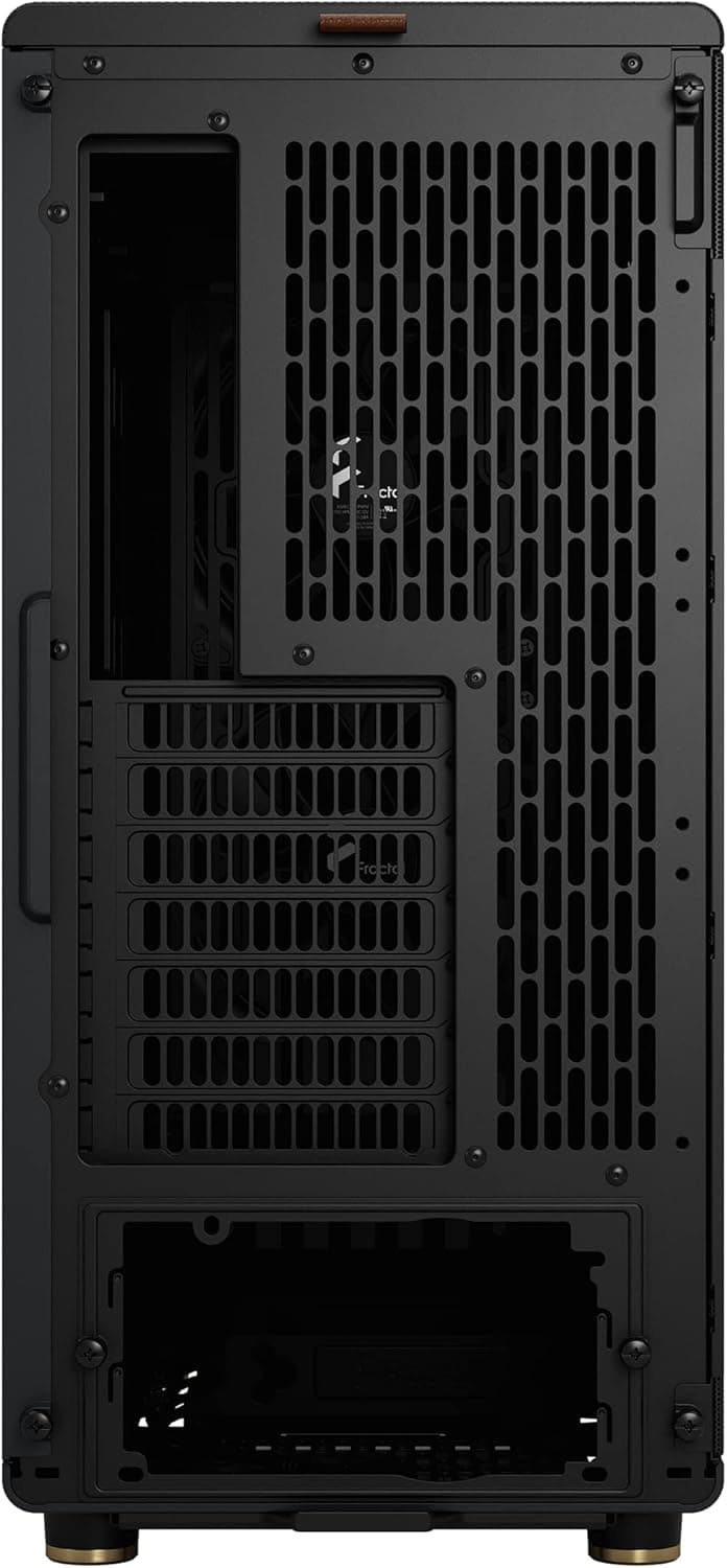 Fractal Design North - Genuine Walnut Wood Front - Mesh Side Panels - Two 140mm Aspect PWM Fans Included - Type C USB - ATX Airflow Mid Tower PC Gaming Case,Charcoal Black