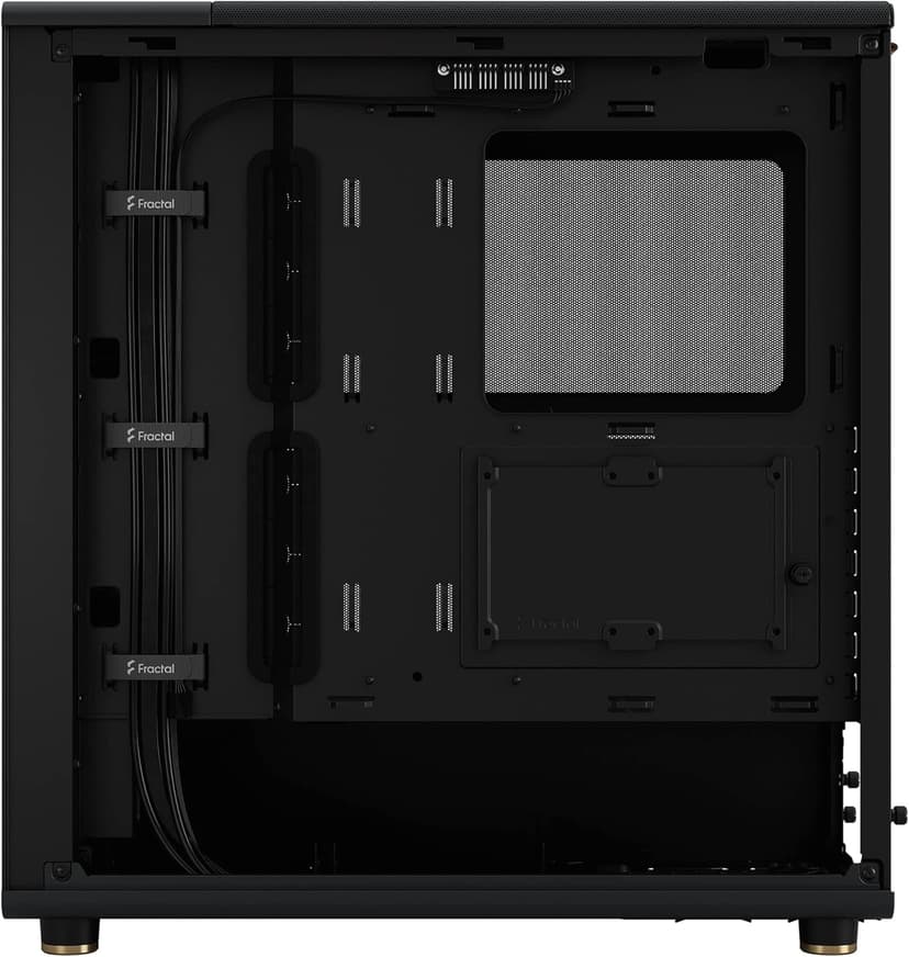 Fractal Design North - Genuine Walnut Wood Front - Mesh Side Panels - Two 140mm Aspect PWM Fans Included - Type C USB - ATX Airflow Mid Tower PC Gaming Case,Charcoal Black