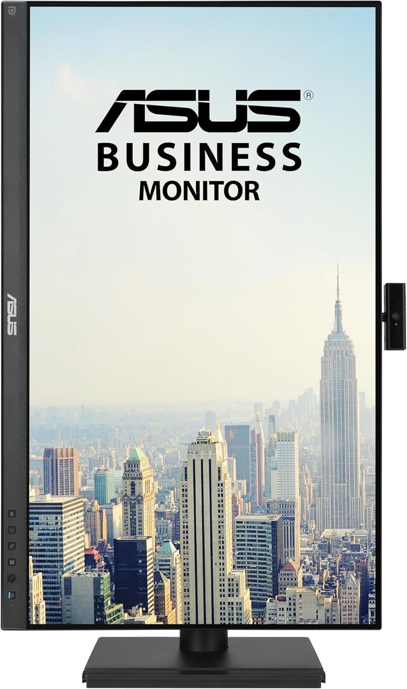 ASUS 27” 1080P Video Conferencing Monitor (BE279QFK) - Full HD, IPS, 100Hz, Frameless, Built-in Webcam, Mic Array, Speaker, Height Adjustable, Ergonomic Design, Eye Care, Wall Mountable, 3 yr warranty