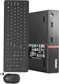 Lenovo ThinkCentre M900 Tiny Desktop Computer Mini PC, Core i5-6th up to 3.1 GHz, 8 GB RAM, 256GB SSD, Wireless Keyboard, Windows 10 Pro (Renewed)