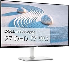 Dell S2725DS Monitor - 27 Inch, QHD (2560x1440) Display, 100Hz refresh rate, 1500:1 contrast ratio, TÜV Rheinland Eye comfort 4 Star, Integrated 2x5W speaker, Height/Tilt/Swivel/Pivot- Ash White color