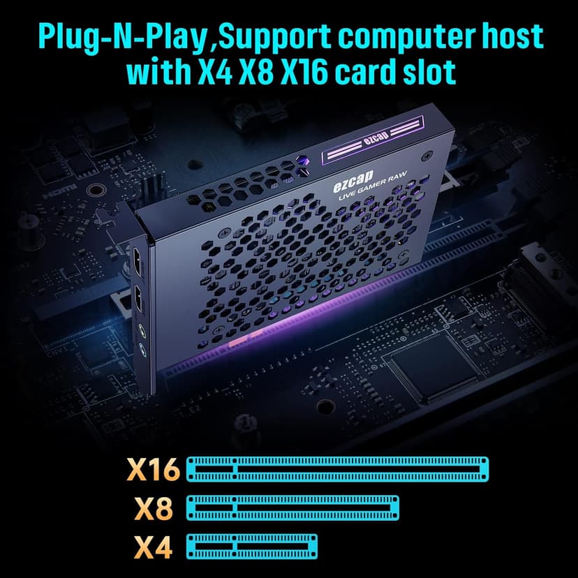 Game Capture Card, HDMI PCI-E 4K 30fps Record & Live Stream from Gaming Systems, Camcorders, DSLRs,Support Zero Delay HDMI Loop-Out