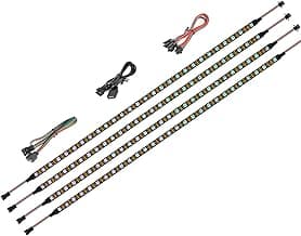BTF-LIGHTING WS2812B IC PC Light Strip 4PCs 19in Individually Addressable for 5V 3Pin LED Headers for Asus Aura,Gigabyte RGB Fusion, MSI Mystic Light