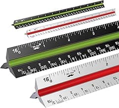 Mr. Pen- Architectural Scale Ruler, 12 Inch, 2 Pcs, Black & White, for Blueprints, Contractor, Architect, Drafting