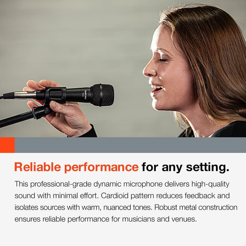 TASCAM TM-82 Dynamic Microphone for Vocals and Instruments