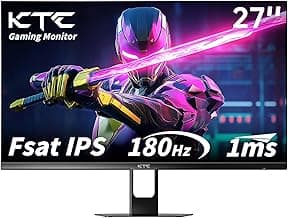 27 Inch Gaming Monitor 180Hz, Full HD 1920x1080 Fast IPS Computer Monitor, DP 1.4 & HDMI 2.1 Ports 1Ms FreeSync Frameless PC Gamer Monitor, HDR, VESA Mount, H27F22