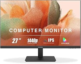 27 inch Monitor 2560 x 1440p 75hz IPS Computer Monitor QHD with HDMI, DP and Wall Mountable | Eye Protection 2K Monitor for Working and Gaming
