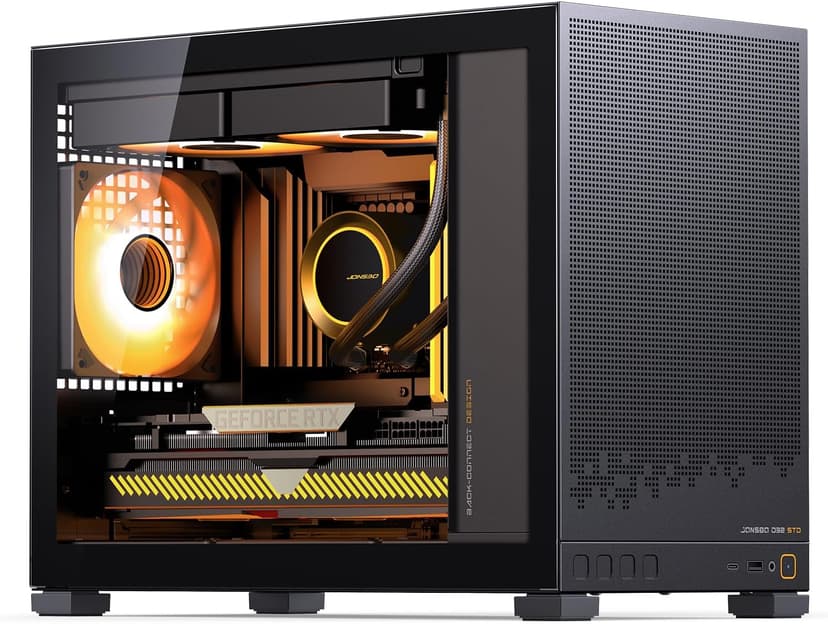 JONSBO D32 STD Micro-ATX PC Case,High Compatibility Mini Desktop Case, Support MATX Back-Connect/BTF MB,365mm GPU/240AIO/163mm Air Cooler, ATX/SFX-L/SFX PSU, USB3.2 PC Gaming Case,Black