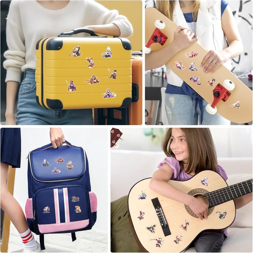 TaiCy Character Stickers, Waterproof Sun-Proof Anime Game Sticker Pack for Phone,Laptop,Bottles,Skateboard (Genshin Stickers-1)