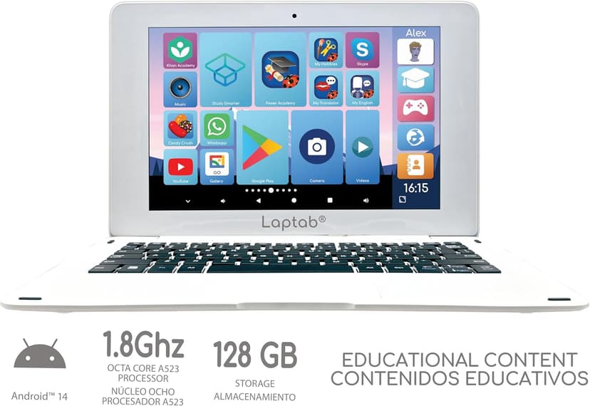 Lexibook LAPTAB 11, Laptop with Touch Screen, Designed for The Whole Family, Educational and Fun Content, Powered by Android™, Parental Control, Ultra Thin and Light, LT11EN