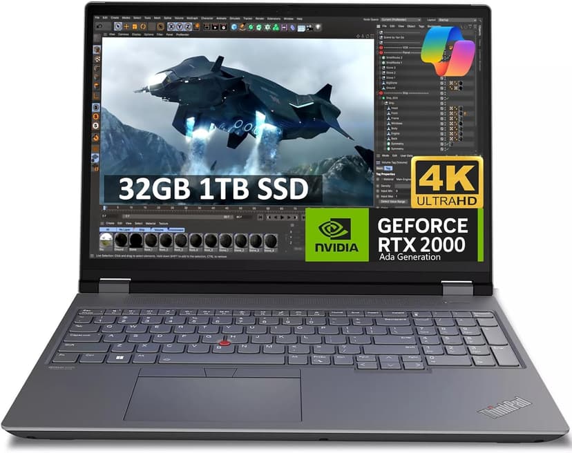 Lenovo ThinkPad P16 Gen 2 16" 4K UHD (3840 x 2400) Mobile Workstation (Intel 20-Core i7-14700HX, 32GB DDR5, 1TB SSD, NVIDIA RTX 2000 Ada) Laptop for Engineer, Designer, Architect, Win 11 Pro
