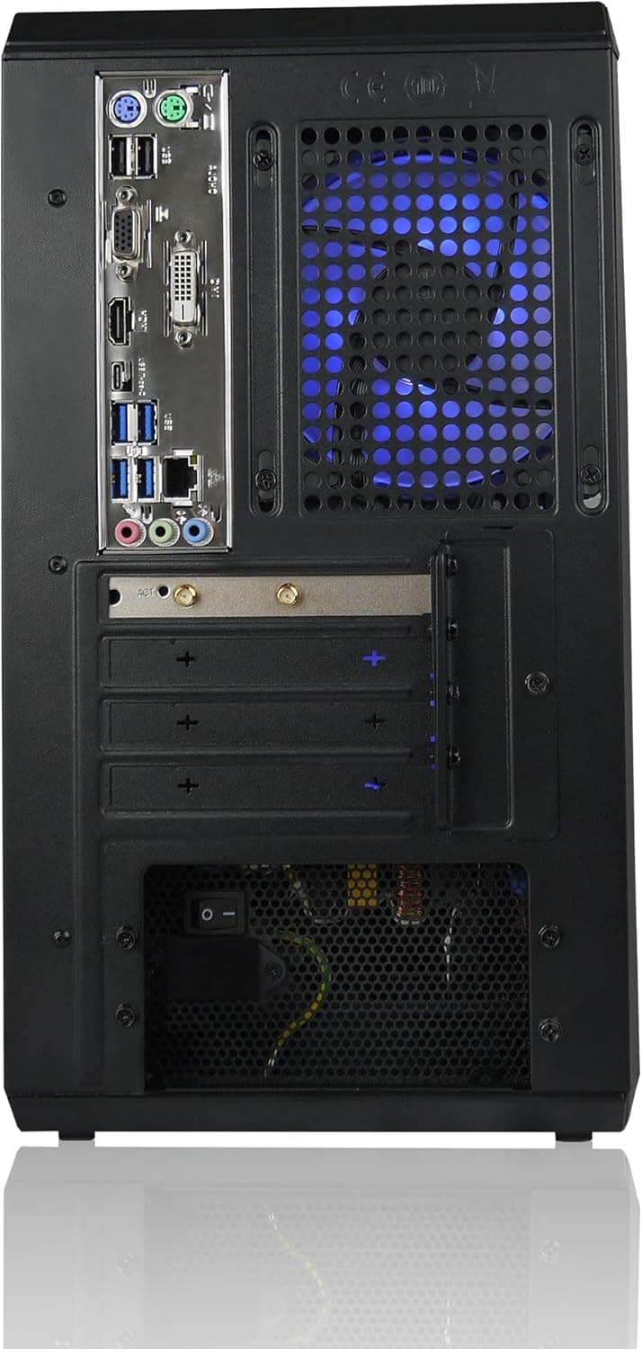 AVGPC Q-Box Series Gaming PC - AMD Ryzen 5 5600G 6-Core Cezanne 6-Core 3.9 GHz with AMD Radeon Graphics with Liquid Cooler 8GB DDR4 500GB SSD Windows 10, Black