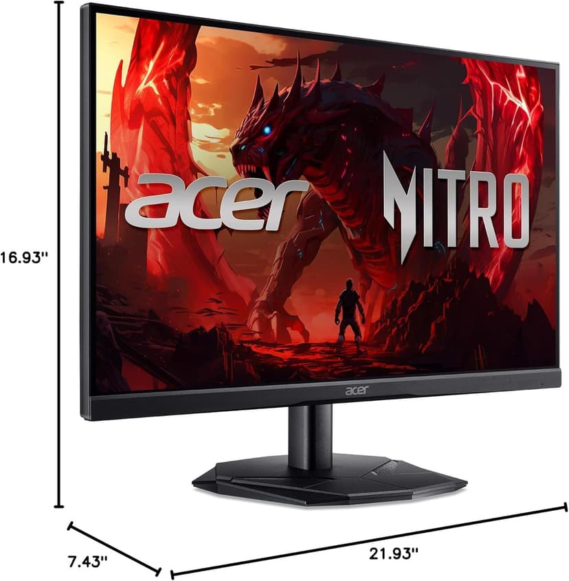 acer Nitro 24.5 Inch Full HD 1920 x 1080 Gaming Monitor | AMD FreeSync | 180Hz Refresh | 1ms (VRB) | 99% sRGB | HDR 10 Support | One Display Port 1.2 & Two HDMI 2.0 | KG251Q P3biip