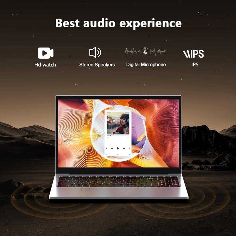 Gaming Laptops,Gaming Computer,Core i3 2 Cores 4 Threads (Upto 3.2GHz) Processor,15.6"FHD Display 1920X1080IPS,12GB DDR4 512GB SSD,180° Vieing Angle,Aluminum Body,WiFi/BT,Backlit Keyboard,SilverGray.
