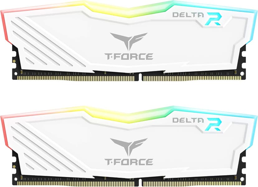 TEAMGROUP T-Force Delta RGB DDR4 16GB (2x8GB) 3200MHz (PC4-25600) CL16 Desktop Memory Module ram White - TF4D416G3200HC16CDC01
