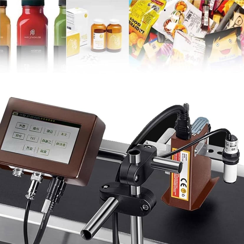 Automatic Inkjet Coding Machine for Production line,Industrial Inkjet Printer,Online Coding Machine,Date Coding Machine 12.7mm/25.4mm,Intelligent Variable Data,Date,Barcode (Size : 12.7mm)