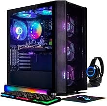 STGAubron Desktop PC, Intel Core i7 up to 3.9G, GeForce RTX 3060 12G GDDR6, 32G, 1TB SSD, WiFi, BT 5.0, RGB Fanx6, RGB Keybaord, RGB Mouse, Mouse Pad, RGB Bluetooth Sound Bar, RGB BT Gaming Mic W1