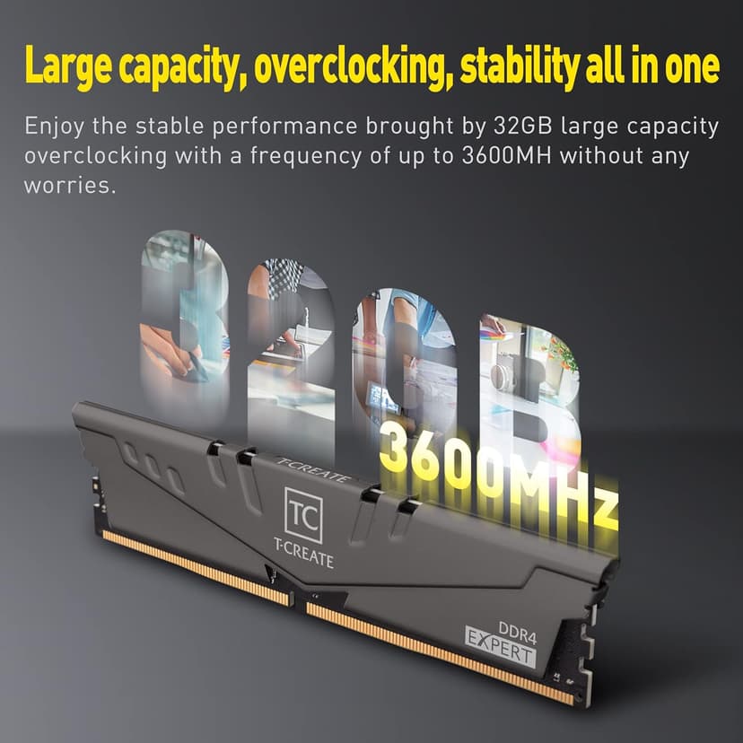 TEAMGROUP T-Create TTCED432G32G3200HC16FDC01 Expert Overclocking 10L DDR4 32GB 3200MHz (PC4 25600) CL16 Desktop RAM Memory Module