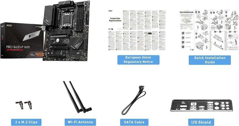 INLAND MSI PRO B650-P WiFi Motherboard with AMD Ryzen 7 7700X 6-Core Desktop Processor (AMD AM5, ATX, DDR5, PCIe 4.0)
