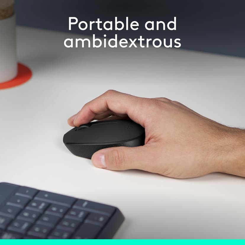 Logitech M170 Wireless Mouse for PC, Mac, Laptop, 2.4 GHz with USB Mini Receiver, Optical Tracking, 12-Months Battery Life, Ambidextrous - Black