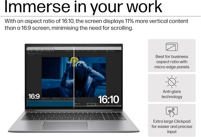 HP ZBook Firefly 16 G11 Mobile Workstation Laptop (16" FHD+, Intel Core Ultra 7 155U, 64GB DDR5, 2TB SSD), AI PC for Engineer, Designer, Backlit, Fingerprint, 5MP IR Webcam, Poly Studio, Win 11 Pro