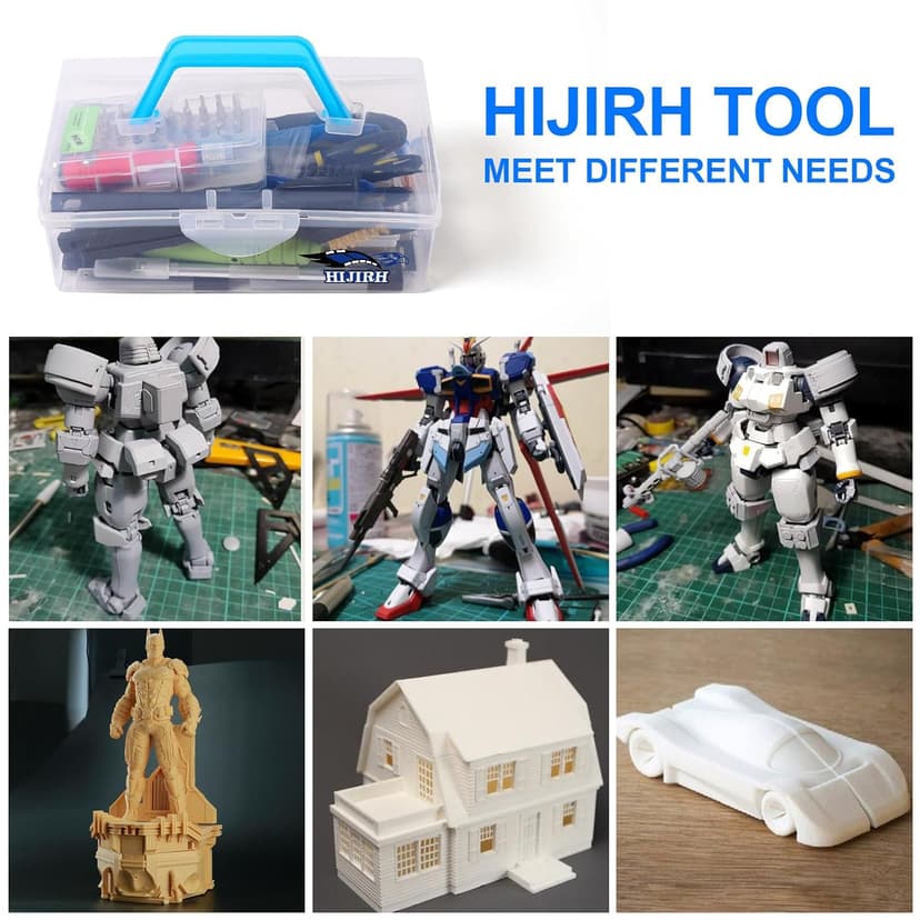 HIJIRH 165 Pcs Pro Grade 3D Printing Tool Kit,3D Printer Tool Kits,Diverse 3D Printer Accessory Including Electric Polishing Machine,Tool Box,for Remove/Trim and Finish 3D Print