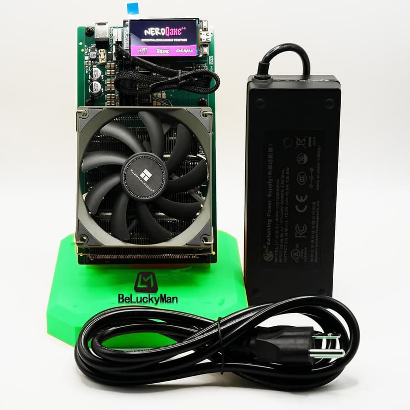 Bitcoins Miner NerdQaxe++ 4.8TH/s ASIC Miner & Crypto Miner - Solo Miner for BTC, 2.4Gwifi Open-Source,SHA-256, Low Power 98W, Silent Home Mining with Bitaxe Miner Technology (Green)