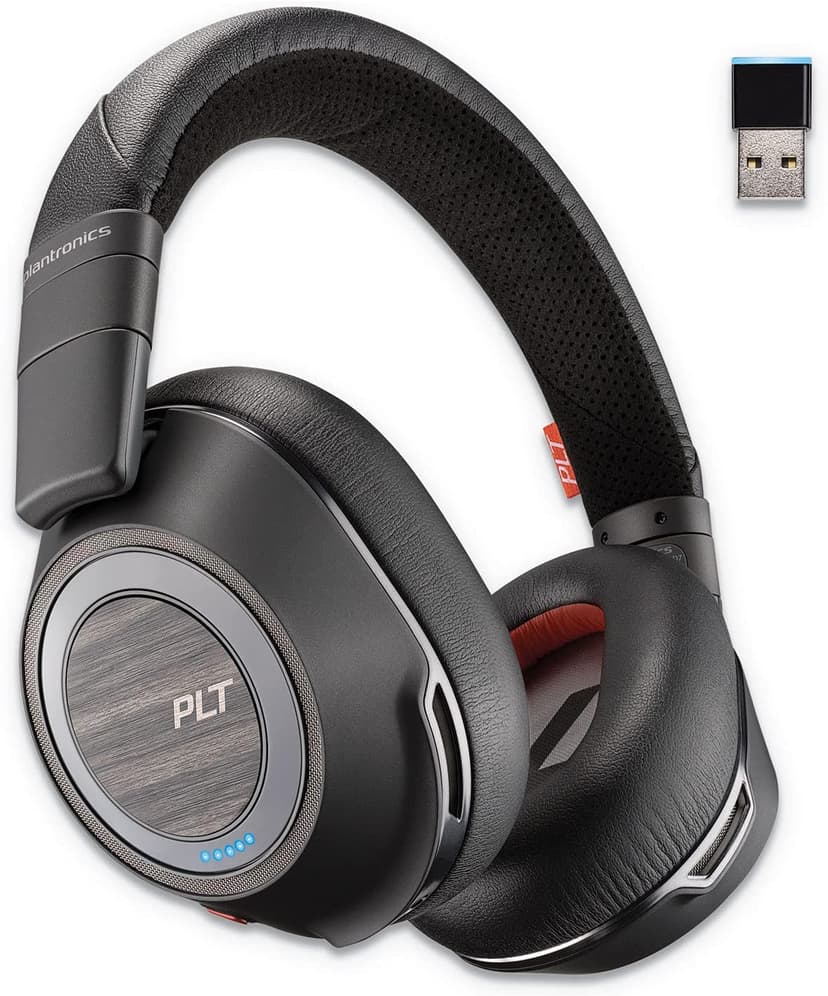 Plantronics - Voyager 8200 UC (Poly) - Bluetooth Dual-Ear (Stereo) Headset - USB-A Compatible to connect to your PC and Mac - Works with Teams, Zoom & more - Dual-Mode Active Noise Canceling