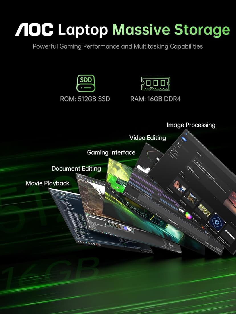 2025 Laptop with AMD Ryzen 7 5700U Processor(8C/16T, Up to 4.3GHz), 16.1“ FHD Display Laptop Computer with Backlit Keyboard, 16GB RAM 512GB NVMe SSD, WiFi 6, HDMI, USB3.2, Type-C, 53Wh Battery