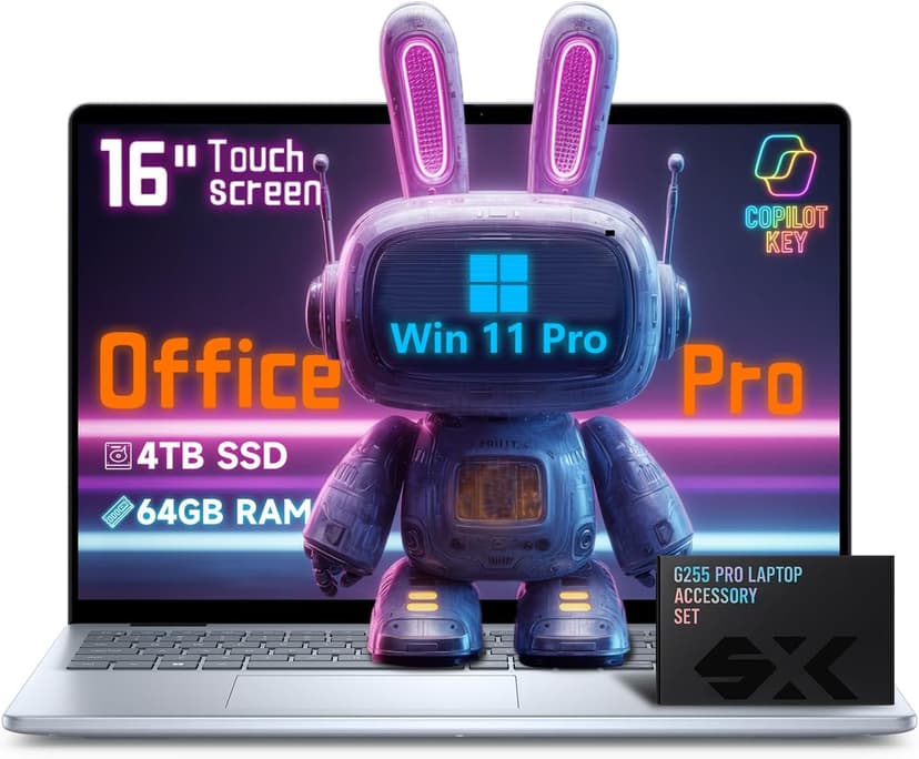 Dell Inspiron 16 Touchscreen Business Laptop – Intel Core 7 150U – FHD+ Display - AI Copilot Key, Fingerprint Reader, Backlit KB, w/Accessory, Win 11 Pro, Office Pro Lifetime (64GB DDR5 | 4TB SSD)