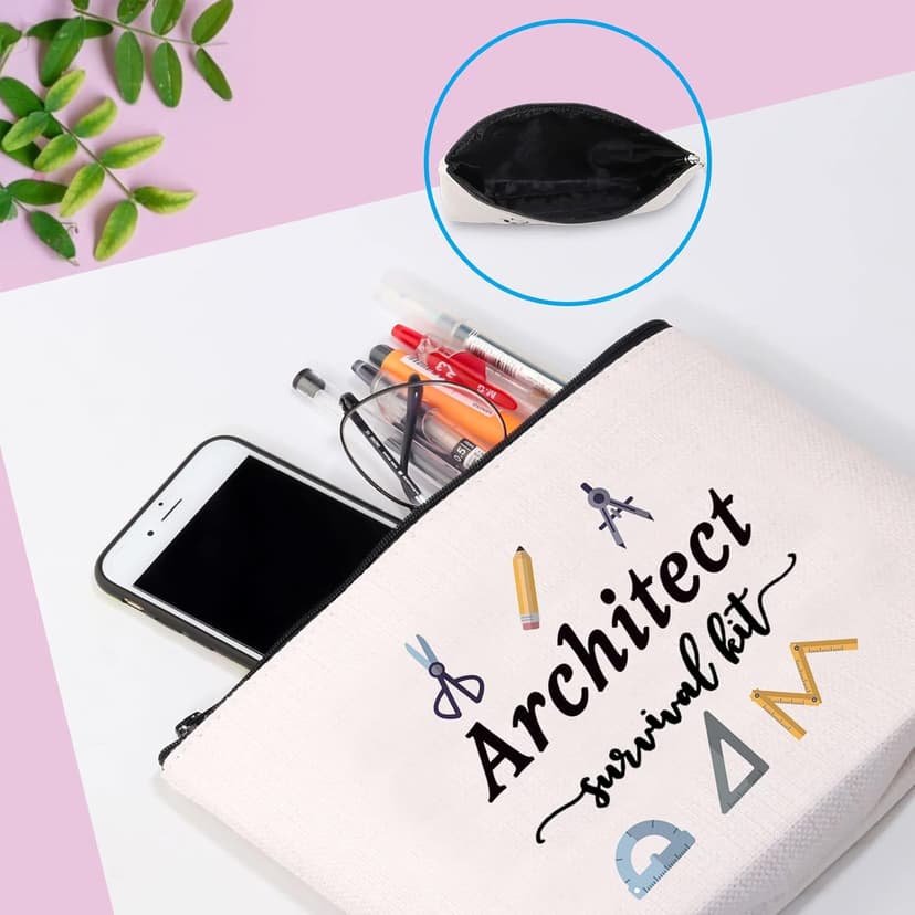 GJTIM Architecture Gifts Architecture Student Gift Architect Survival Kit Zipper Pouch Makeup Bag for Architects (Survival Kit Architect bag)
