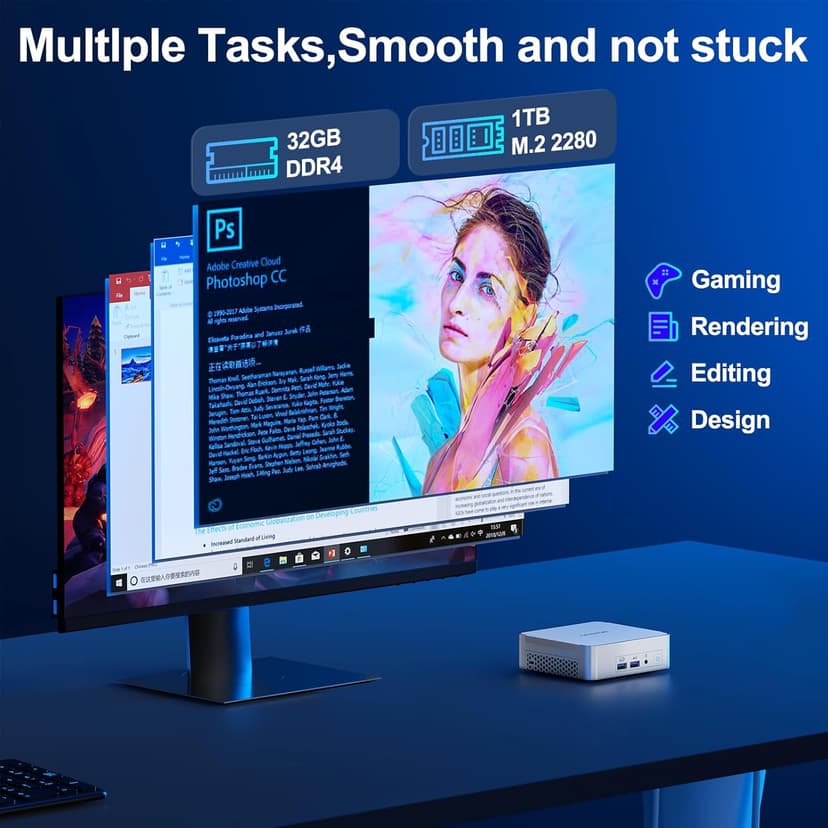 GEEKOM Mini PC XT12 Pro, 12th Gen Intel i9-12900HK NUC12 Mini Computers(14C/20T,Up to 5GHz), 32GB DDR4 RAM & 1TB PCIe Gen 4 SSD Mini PC Windows 11 Pro, 8K/Quad Display/USB4.0/WiFi 6E/BT5.2/2.5G LAN