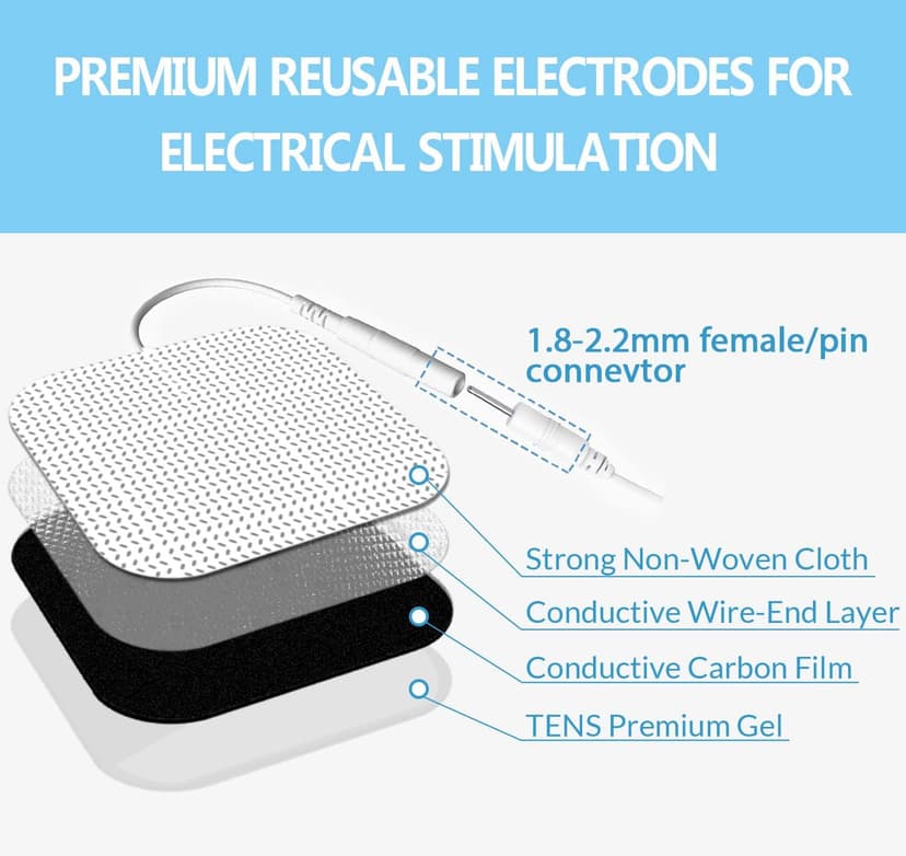 TENS Unit Pads 2"X2" 48 Pcs Replacement Pads Electrode Patches for Electrotherapy
