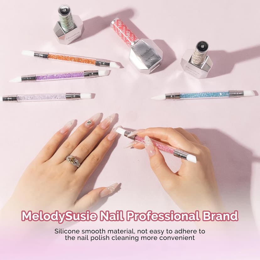 MelodySusie 5 Pcs Nail Art Sculpture Pen Acrylic Dual Tipped Brushes for Resin Nail Art Tools for Design Foil Carving Drawing Effect Shaping
