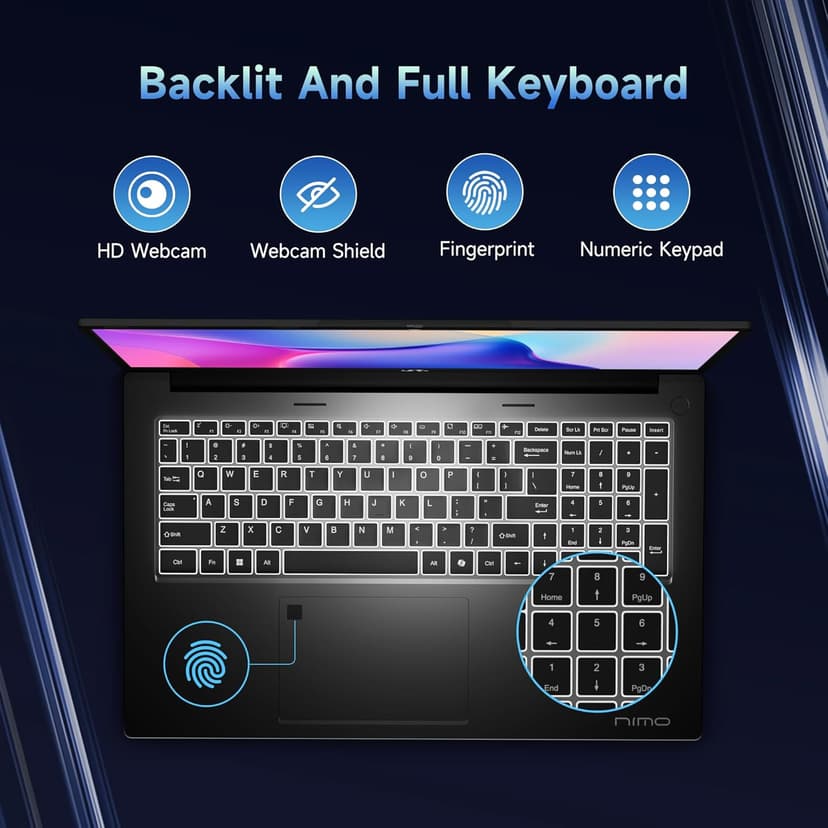 NIMO 17.3" IPS FHD-Gaming-Laptop, 8 Cores AMD Ryzen 7 6800H 32GB DDR5 RAM 1TB SSD (Beat Intel i7-12700H, Up to 4.7GHz) AMD Radeon 680M GPU-Computer with 100W Type-C Backlit Keyboard, Fingerprint