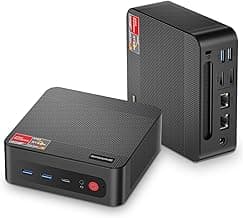 P4 Plus Mini PC Desktop Computers, AMD Ryzen 7 5825U (up to 4.5GHz), 32GB DDR4, 1TB PCIe SSD, Dual LAN 2.5G & Wi-Fi 6E & BT5.2, 4K Triple Display, Compact Silent PC for Gaming, Office, Design