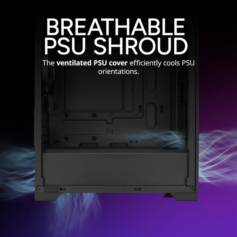 Cooler Master Elite 301 Lite Micro-ATX High Airflow Minimalist PC Case, 365mm GPU Max, Compatible RTX 5080|RX 7090 XT, 280mm AIO Max, Type C, Tempered Glass, 120mm PWM Fan, Intakes Grill