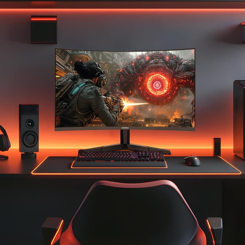 KOORUI 25 Inch Curved Gaming Monitor 240Hz FHD 1080P Computer Monitor, 1500R 1ms GTG Display, Adaptive Sync, 90% DCI-P3,HDR, Eye Care, Tilt Adjustable, VESA 75x75mm, Black,G2511XC