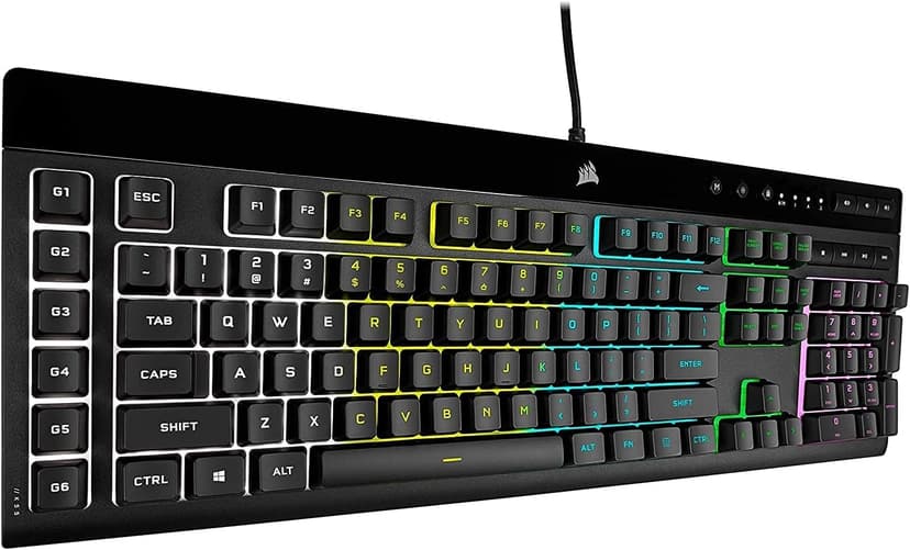Corsair K55 RGB PRO Membrane Wired Gaming Keyboard – IP42 Dust and Spill-Resistant – 6 Macro Keys with Elgato Integration – iCUE Compatible – QWERTY NA – PC, Mac, Xbox – Black