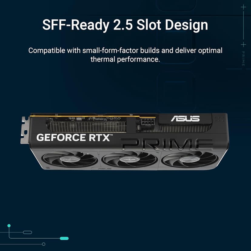 ASUS The SFF-Ready Prime GeForce RTX™ 5060 8GB GDDR7 OC Edition Graphics Card (PCIe® 5.0, 8GB GDDR7, HDMI®/DP 2.1, 2.5-Slot, Axial-tech Fans, Dual BIOS)