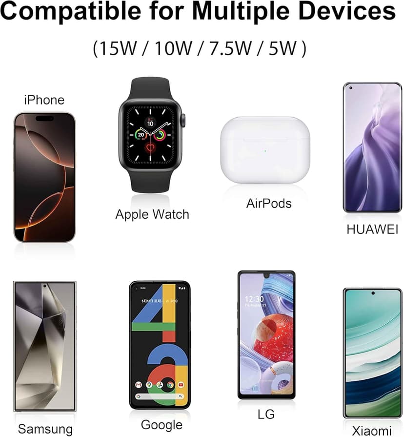 15W Wireless Charging Mouse Pad with Wrist Support, Fast Qi Wireless Charger Mouse Mat for iPhone 16/15/14/13/12/12 Pro/11/11Pro/XR/Xs/X, Samsung Galaxy S10/S9/S8 Plus Note 9/8 Multiple Devices