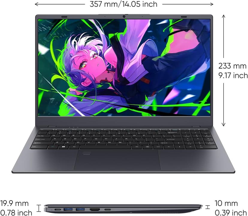 Coolby 15.6inch Windows 11 Laptop, 12GB RAM/256GB SSD, 1920x1080 IPS Display, Intel N95(Beats N5095) Quad Core Laptop Computer, Support Fingerprint, WiFi 5, BT