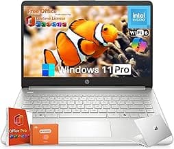 HP 2025 14 inch HD Laptop, Office Pro Lifetime License, Intel Processor N150, 16 GB RAM, 384 GB Storage(128GB UFS+256GB MSD), Copilot AI, Wi-Fi 6, Lightweight, Windows 11 Pro, w/Accessories
