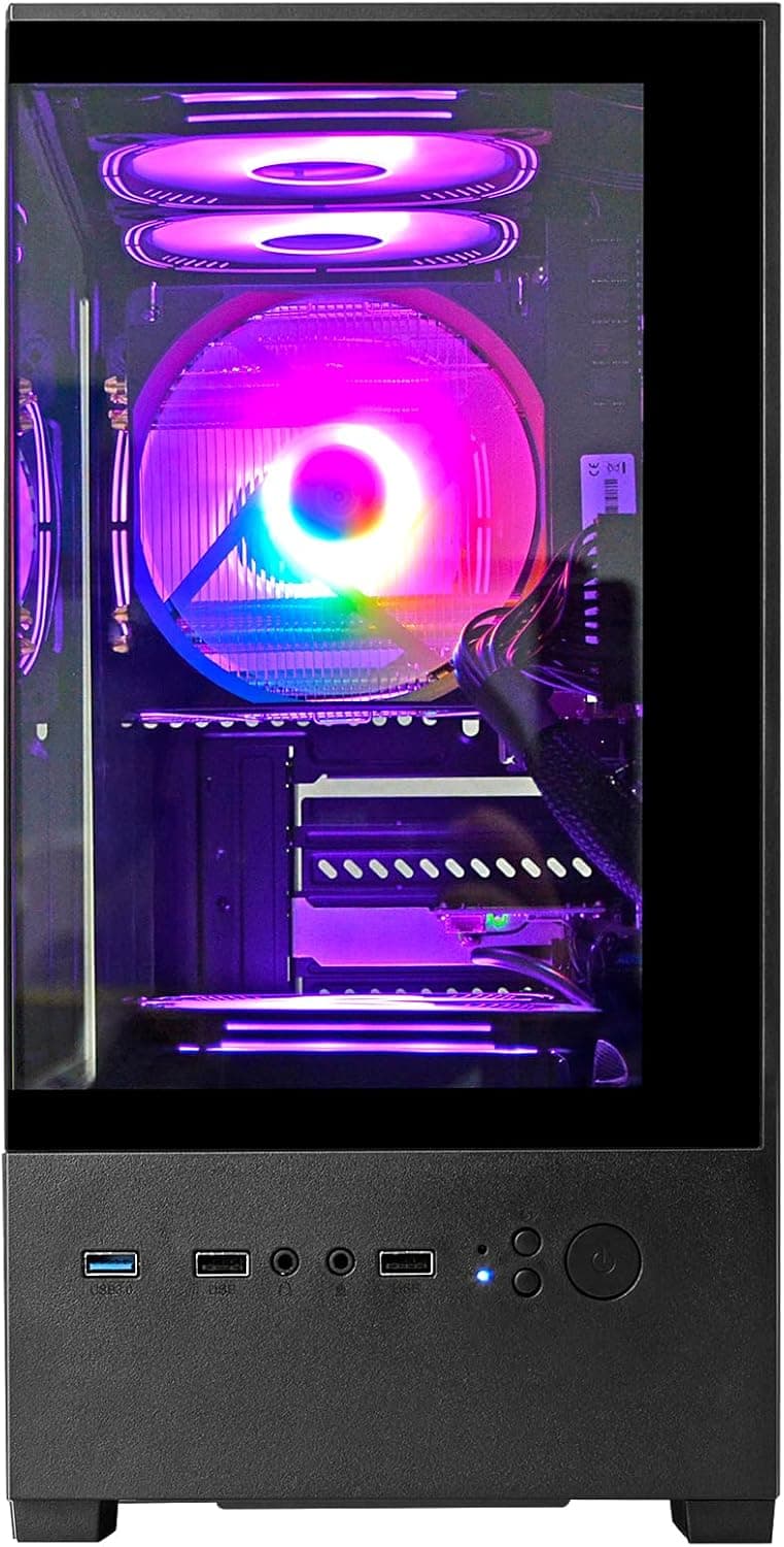 LXZ Desktop PC AMD Ryzen 7-5700G 8 core 3.9GHz, 16G DDR4 RAM, 512GB NVME SSD, Tower Computer with 400W Power Supply for Home and Office (Black)