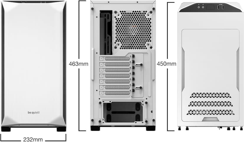 be quiet! Pure Base 500 ATX Midi Tower PC Case | Two Pre-Installed Silent Wings 2 Fans| White | BG035