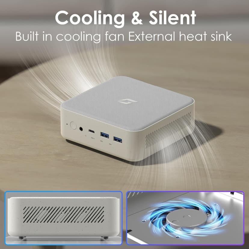 Mini Gaming PC Linux, AMD Ryzen 7 5700U (8C/16T, up to 4.3Ghz), 64GB DDR4 RAM 1TB PCIe SSD, Mini Desktop Computers with Waterproof Fabric Top, Supports 4K Triple Display WiFi/BT5.0