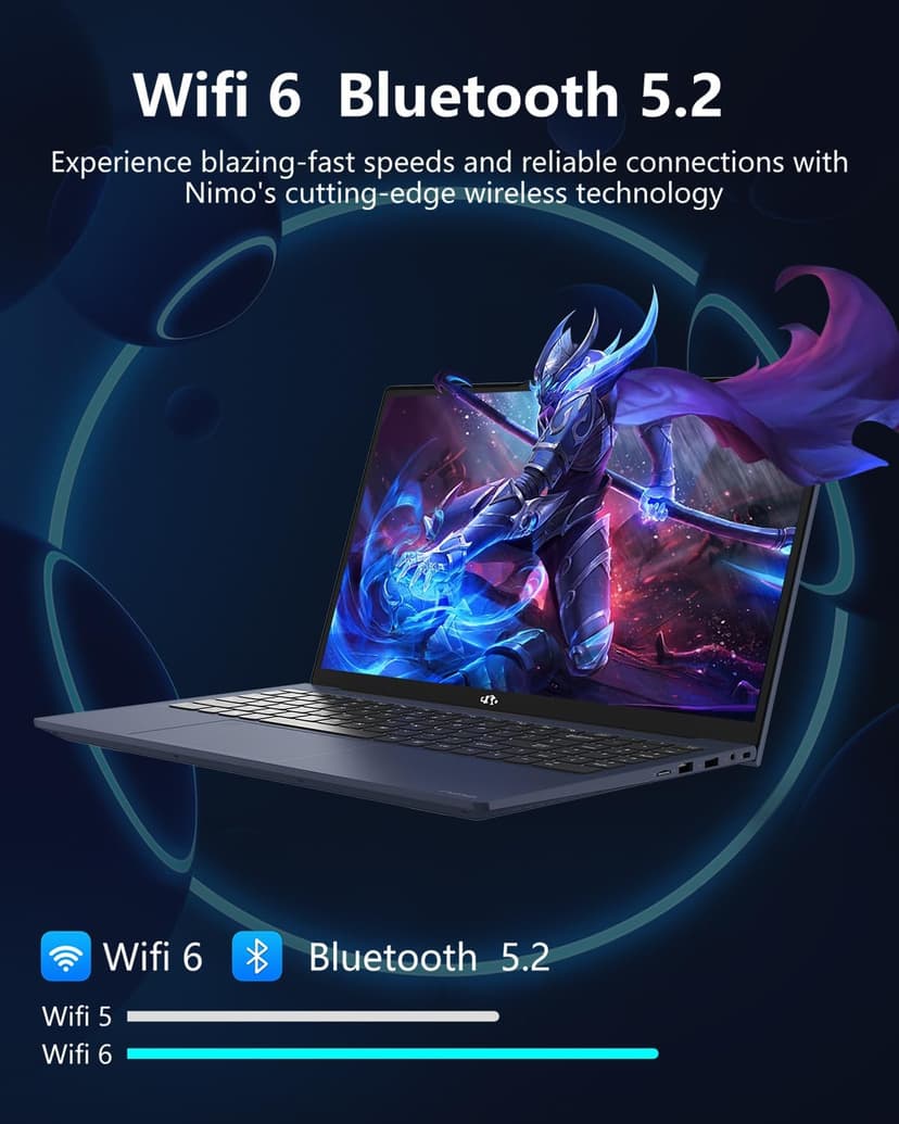 NIMO 15.6 IPS FHD-Student-Laptop, 16GB RAM 1TB SSD Intel Pentium Quad-Core N100 Backlit Keyboard Fingerprint (Beat to i3-1115G4, Up to 3.4GHz) Computer with WiFi 6 Numpad Win 11 Silver