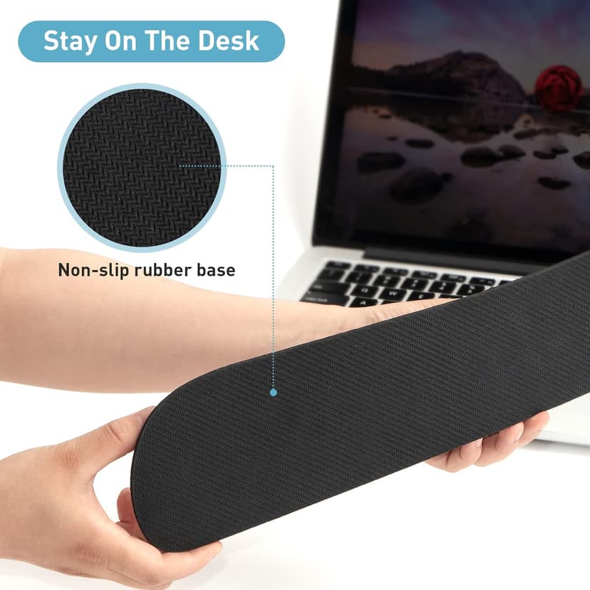 Yolanda Keyboard Wrist Rest Memory Foam, Easy Typing Pain Relief, Keyboard Mouse Pad Set for Computer, Laptop, Home & Office